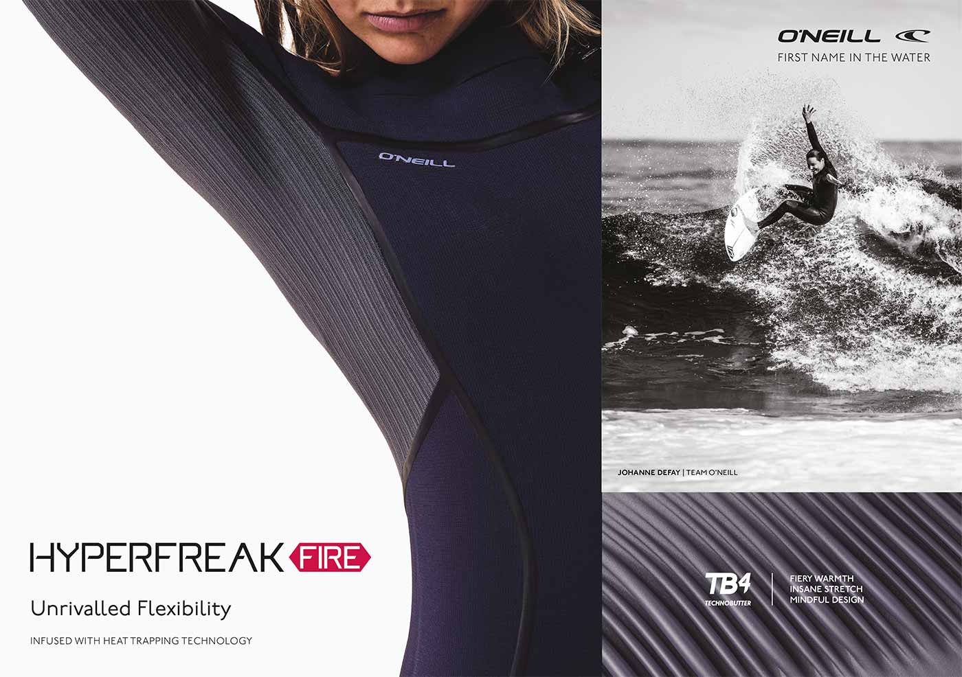 Women's Wetsuit O'Neill WMS Hyperfreak Fire Chest Zip Heat Traping Technology