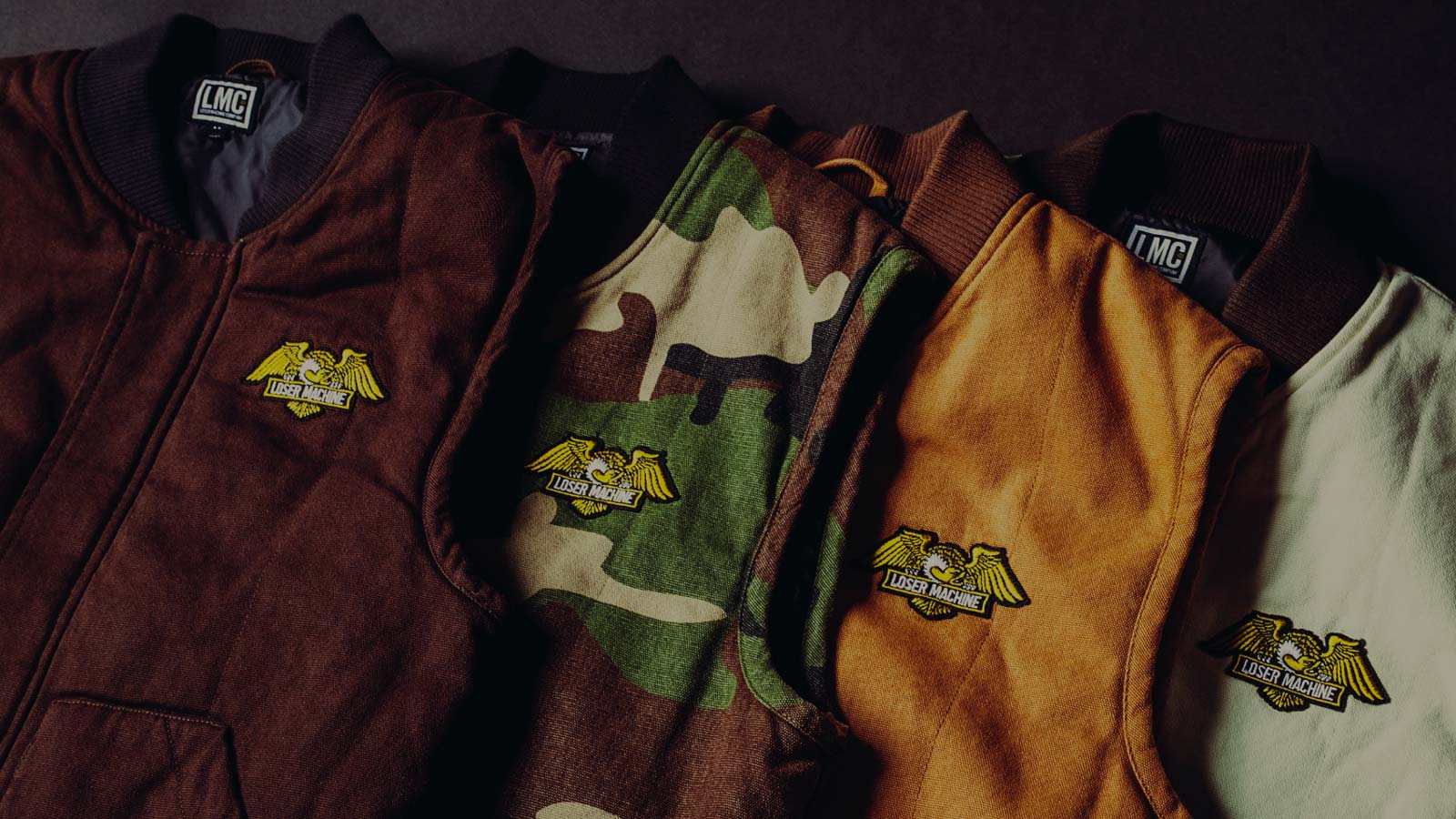 Casual vests in various styles and colours. 