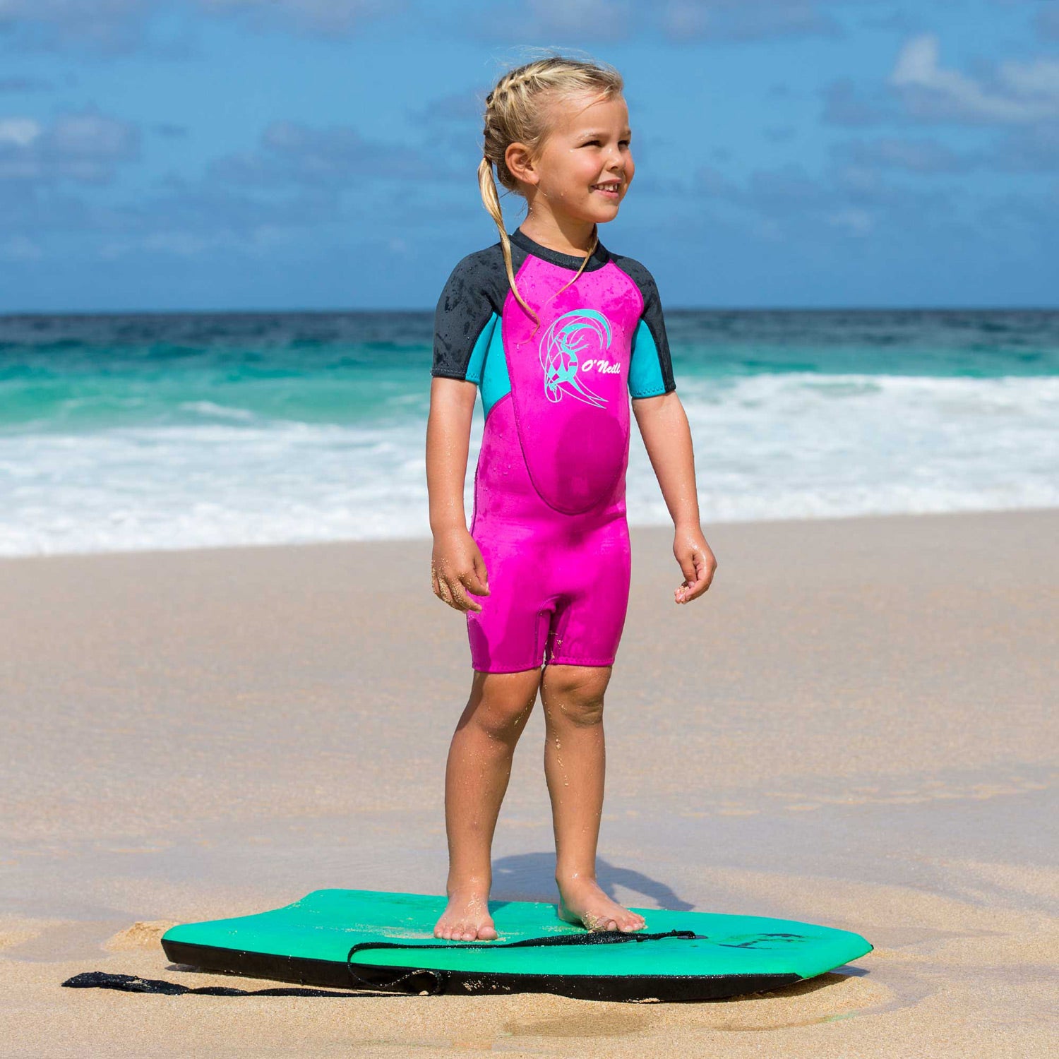 O'Neill Toddler Reactor Spring 2 mm Wetsuit – Slate/Lightaqua/Ocean FQ2