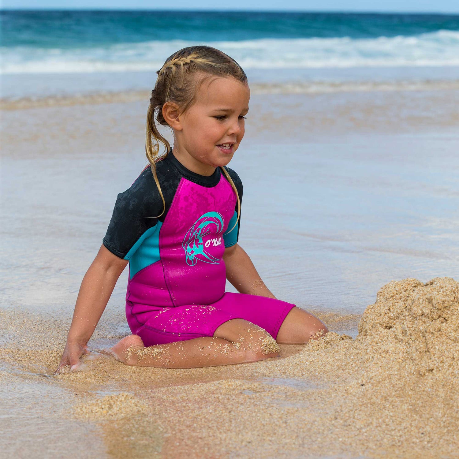 O'Neill Toddler Reactor Spring 2 mm Wetsuit – Berry/Lightaqua/Graph DR8