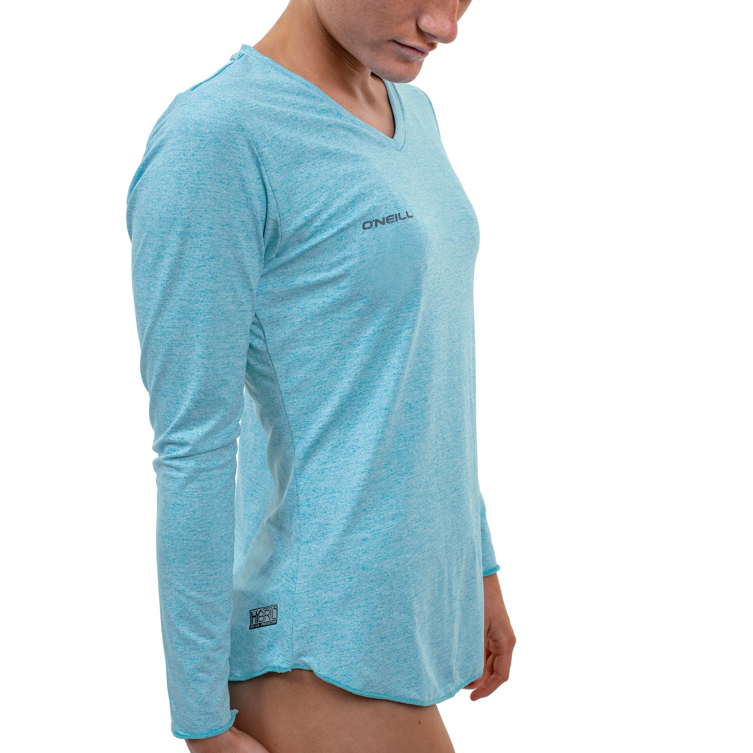 O'Neill Wms Hybrid L/S V-Neck Sun Shirt – Turquise