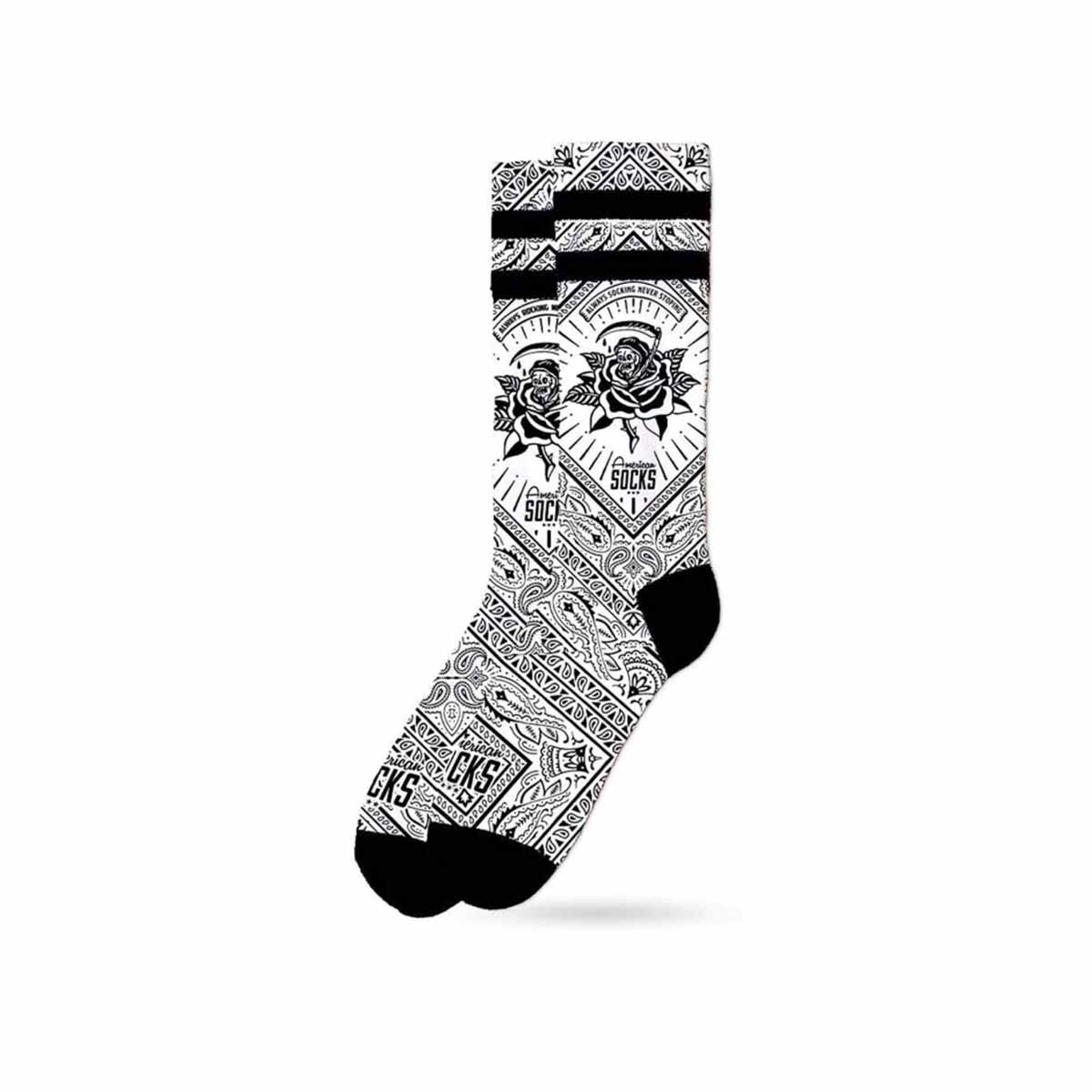 American Socks Bandana White Mid High