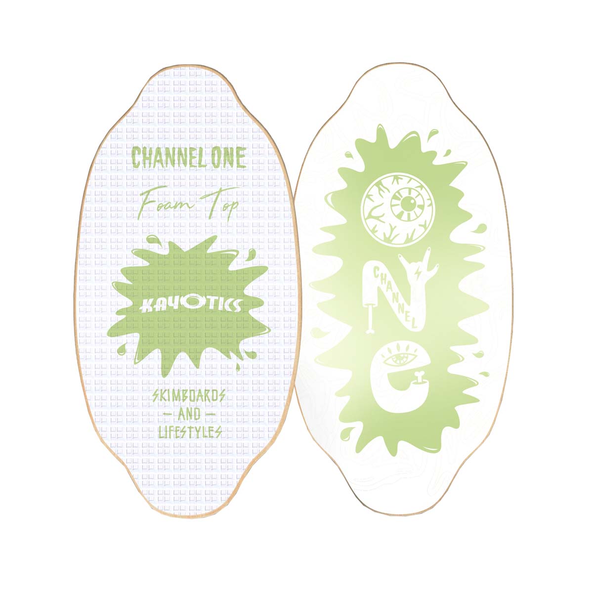 Kayotics Channel One Foam Top Skimboard Cactus – 100cm