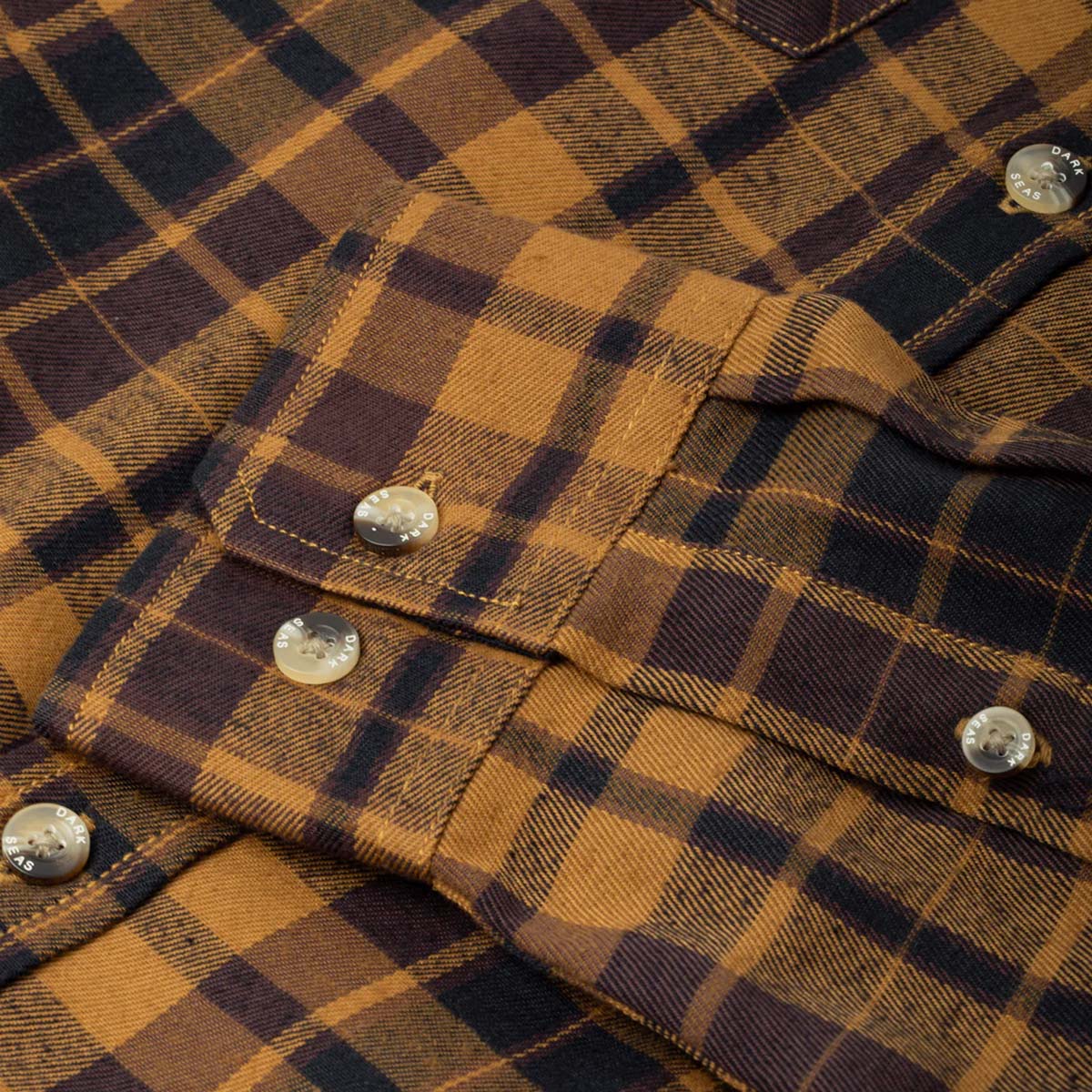 Flaneļa krekls Dark Seas Tanglewood Woven – melns ar brūnu