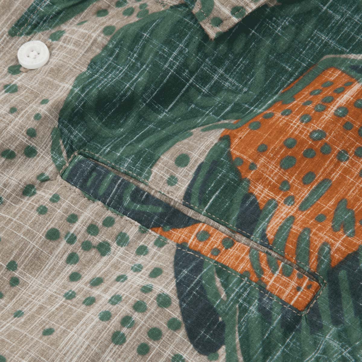 Dark Seas Bloom Woven S/S krekls ar īsām rokām –  Alvejas zaļš