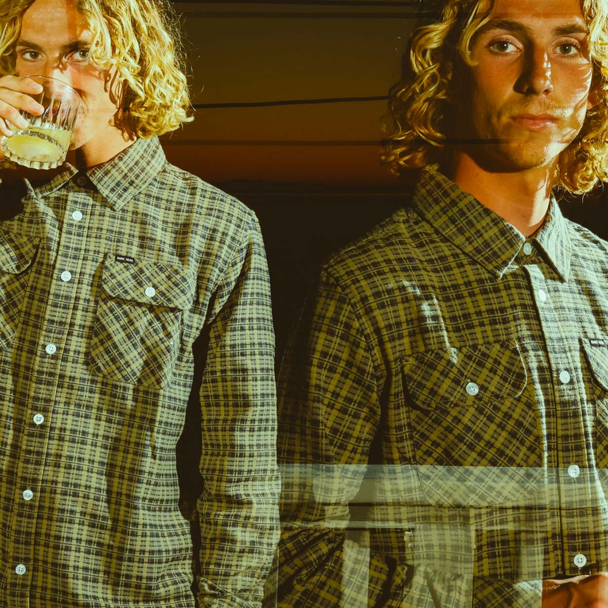 Flaneļa krekls Drake Flannel Shirt – Aloe/Black
