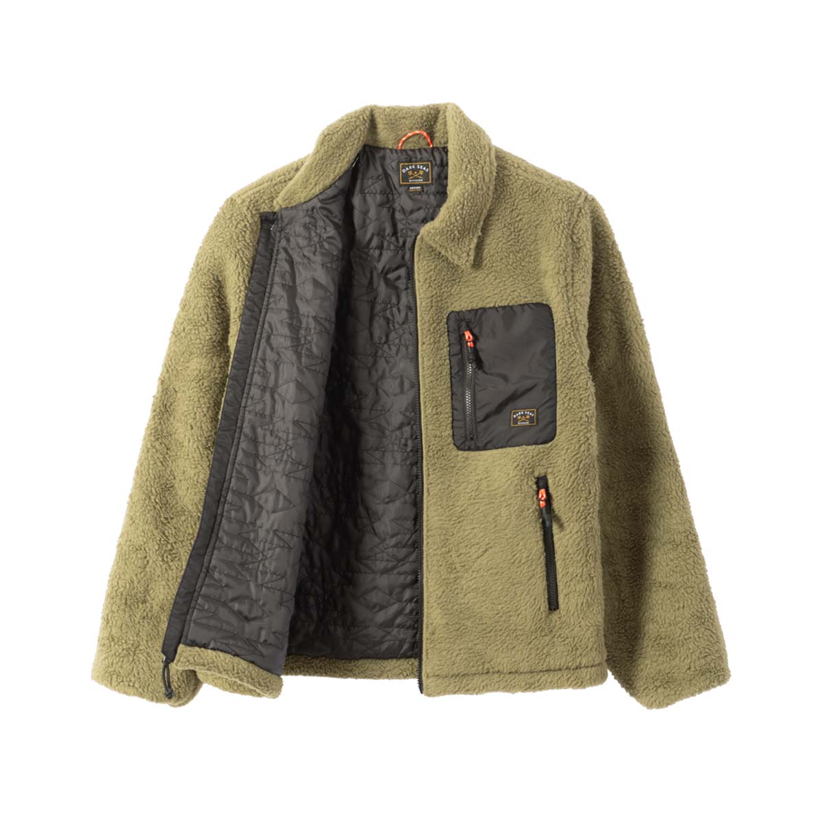 Flīša jaka Dark Seas Dark Seas Hancock Fleece Jacket – Olīvju zaļa