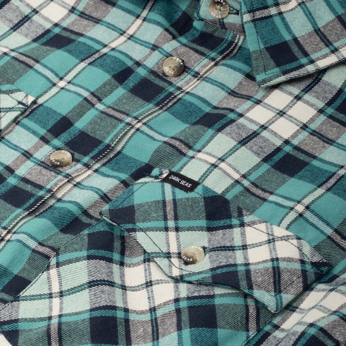 Flaneļa krekls Dark Seas Tanglewood Woven – balts ar ziliu