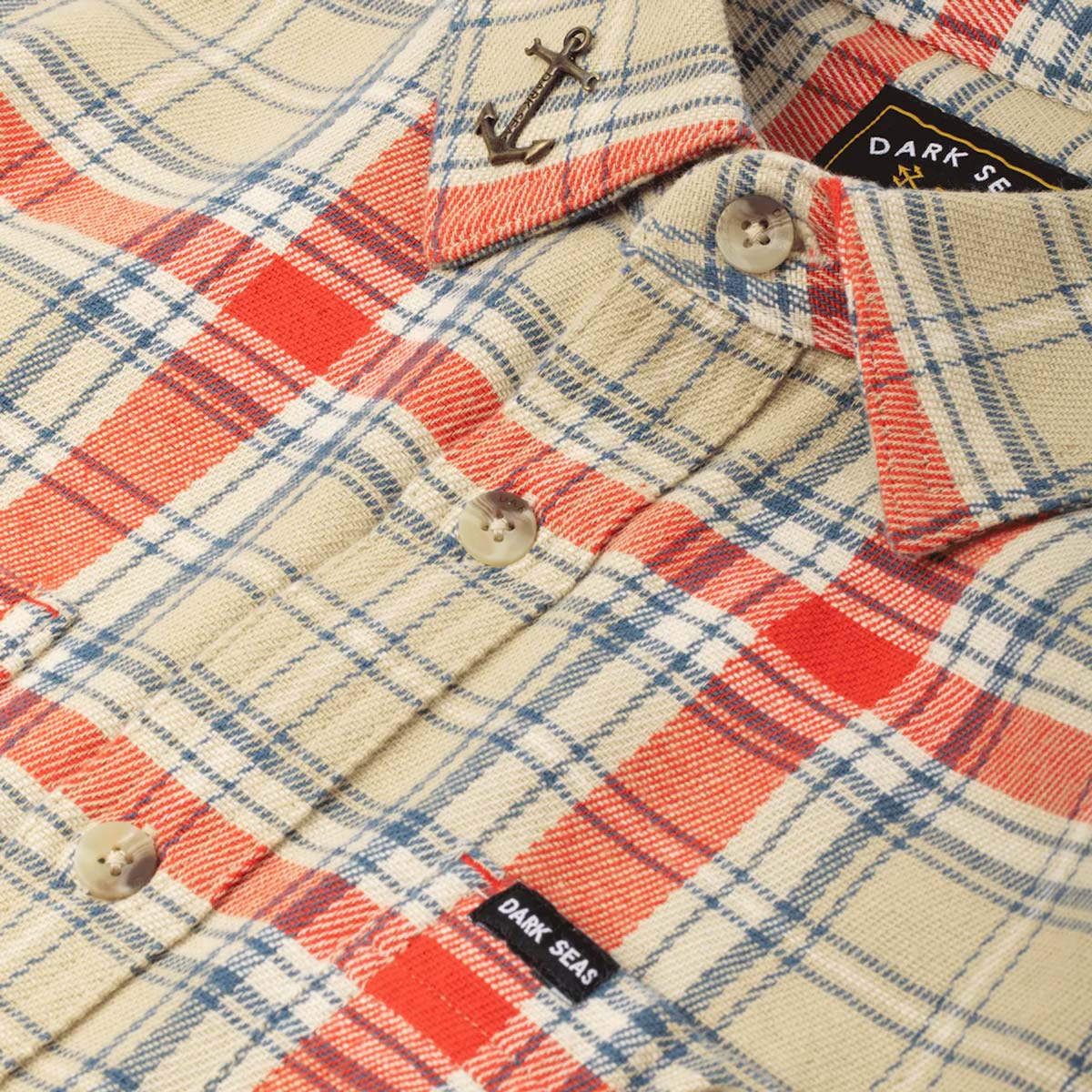 Bieza flaneļa krekls Dark Seas Cimmeron Shirt – sūnu gaišs