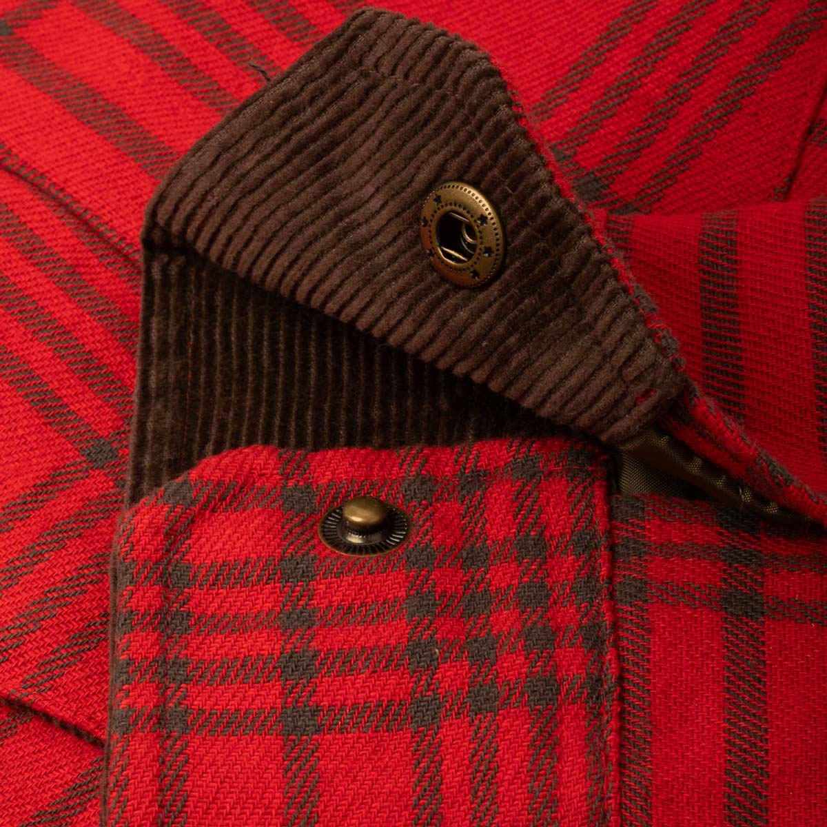 Flaneļa jaka ar oderi Dark Seas Zilker Woven Jacket – sarkana