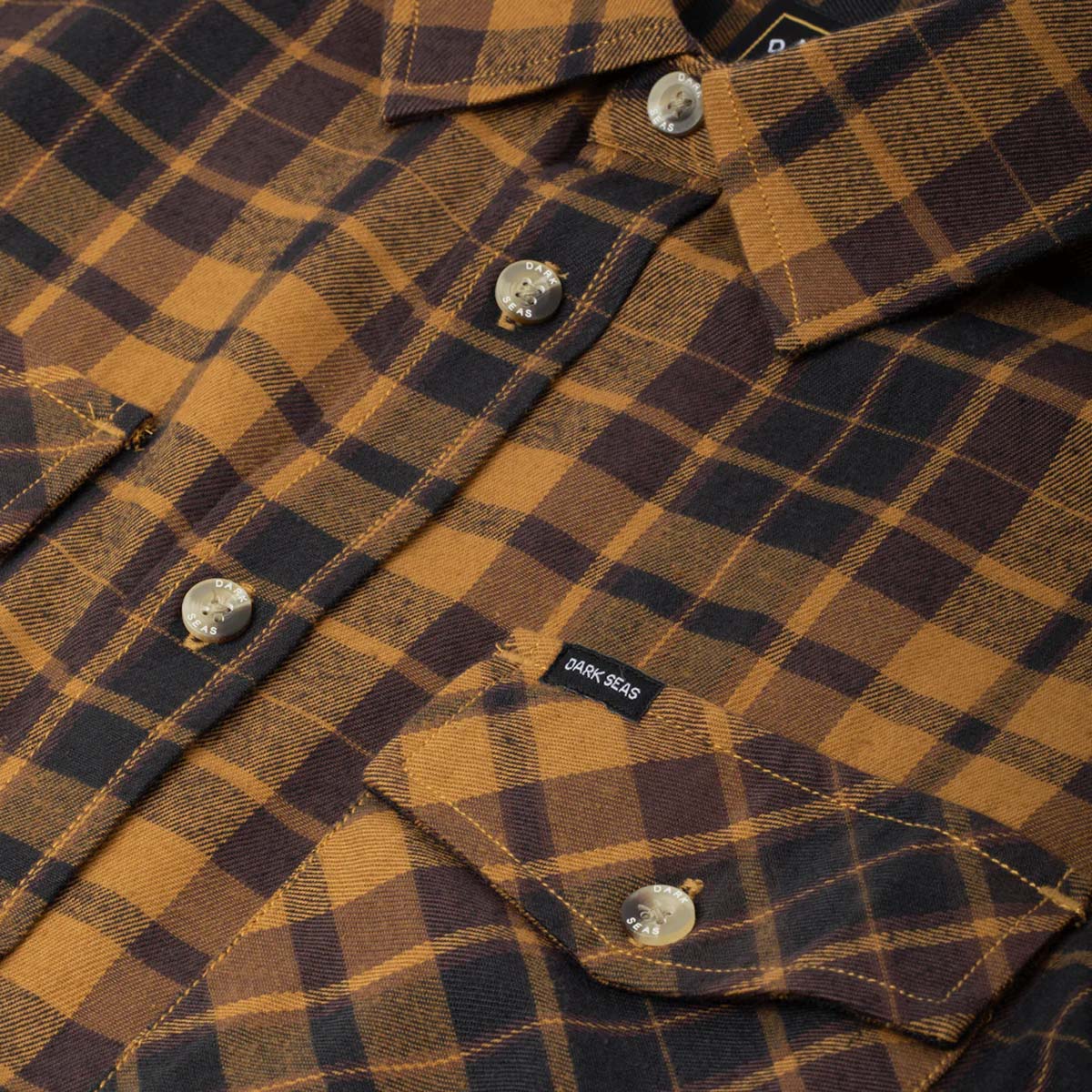 Flaneļa krekls Dark Seas Tanglewood Woven – melns ar brūnu