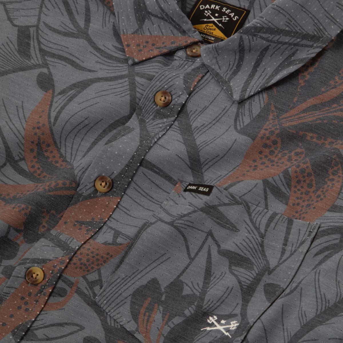 Krekls Dark Seas Webster Woven S/S –  ogļu pelēks