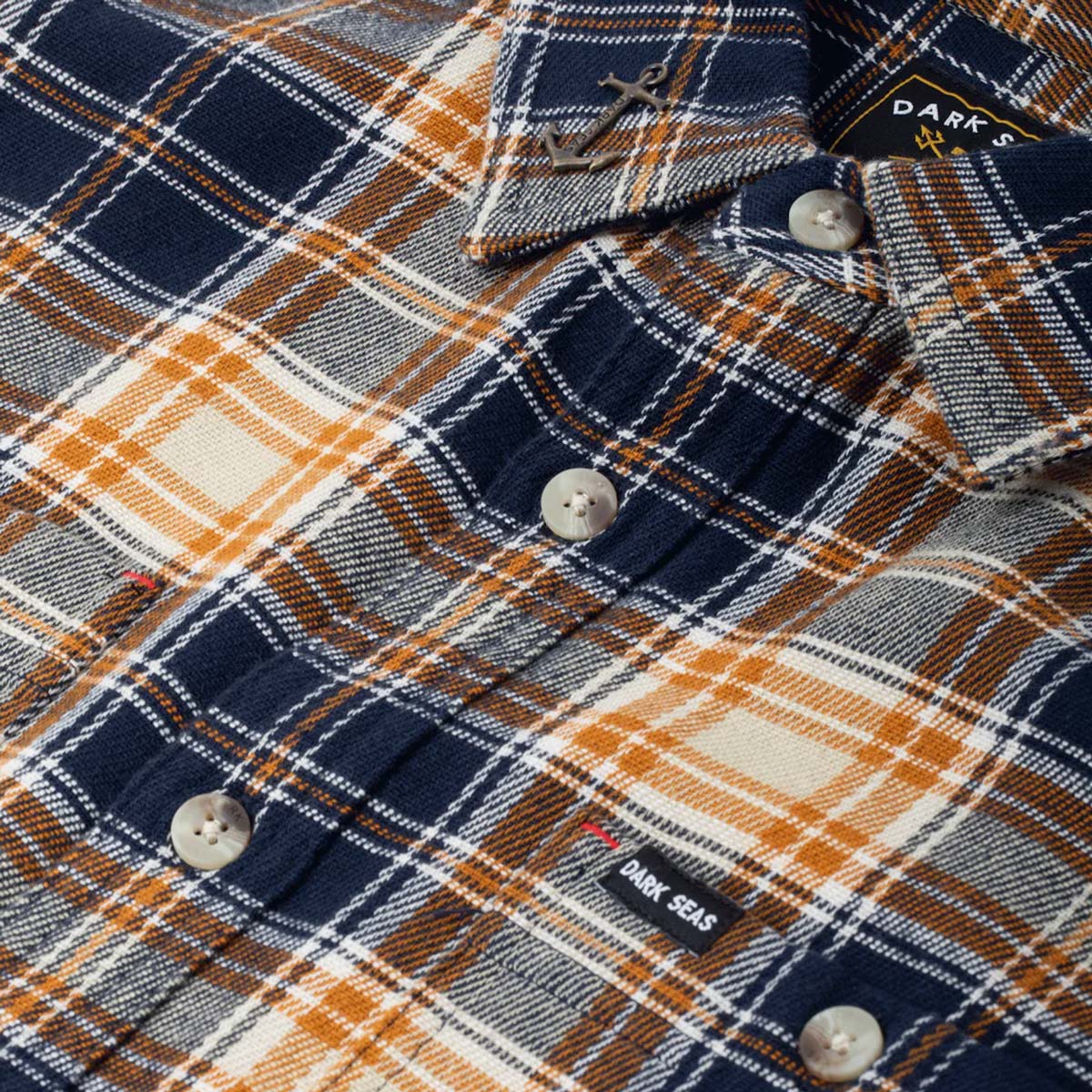 Bieza flaneļa krekls Dark Seas Cimmeron Shirt – Navy zils