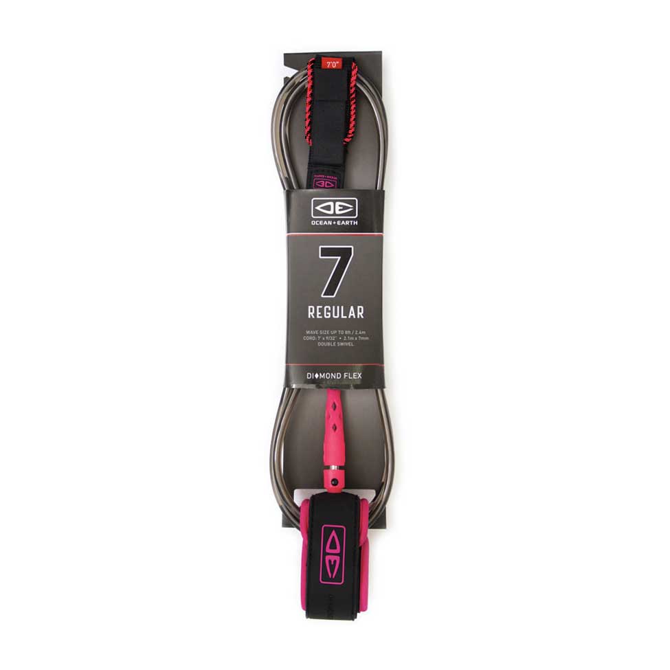 Ocean & Earth Regular 7ft Moulded Leash - Pink
