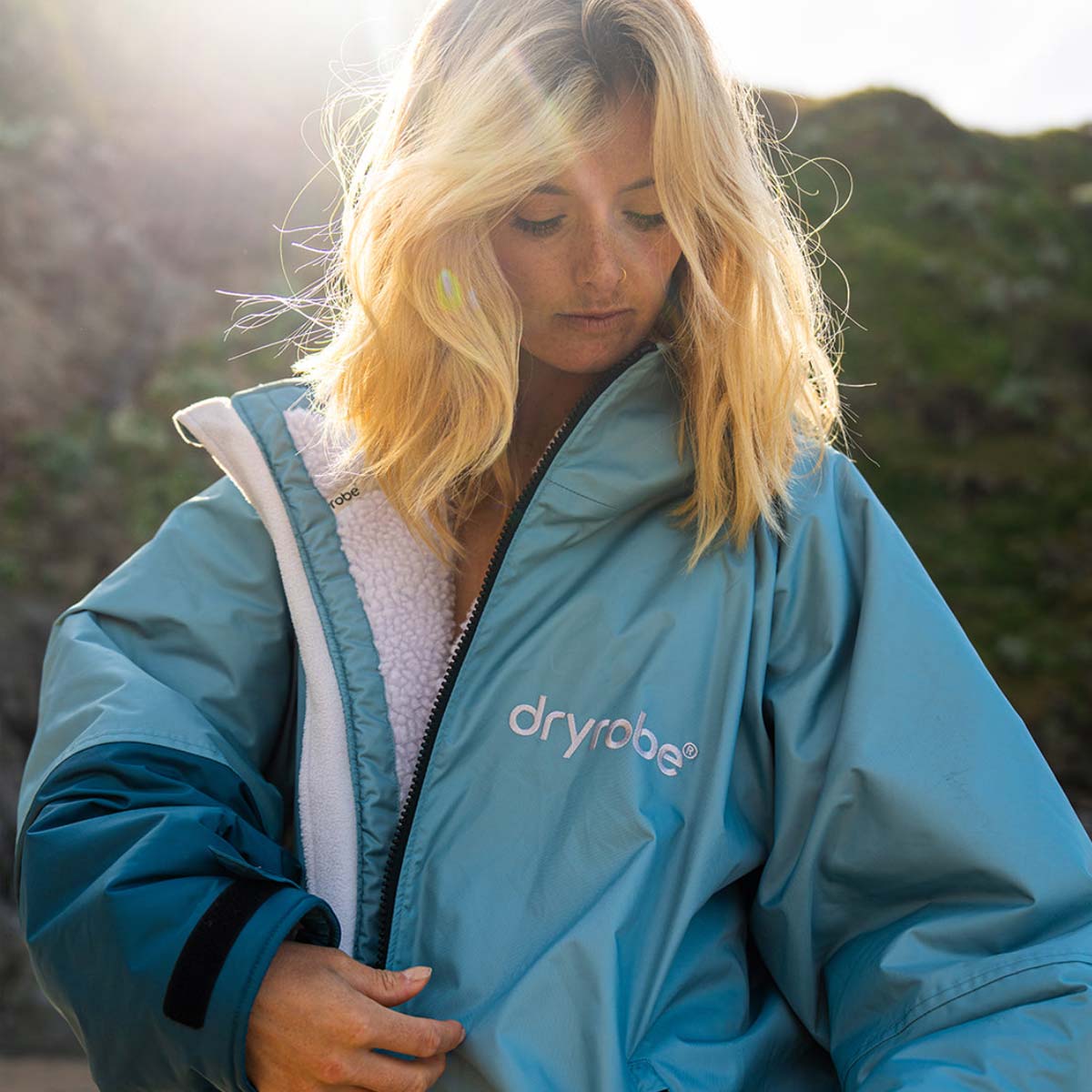 Pončo mētelis / jaka Dryrobe Advance Changing Robe - Blue Light Grey