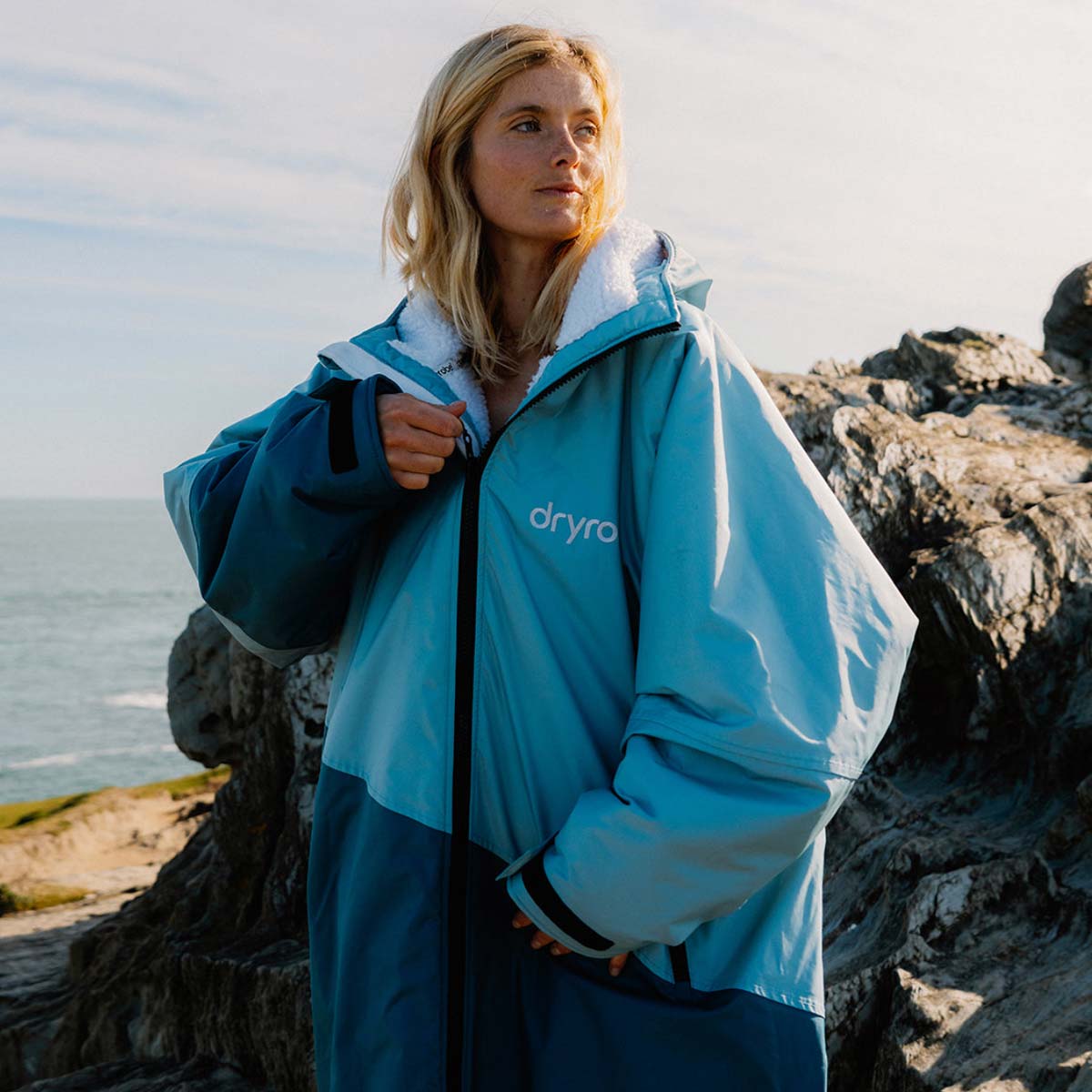 Pončo mētelis / jaka Dryrobe Advance Changing Robe - Blue Light Grey