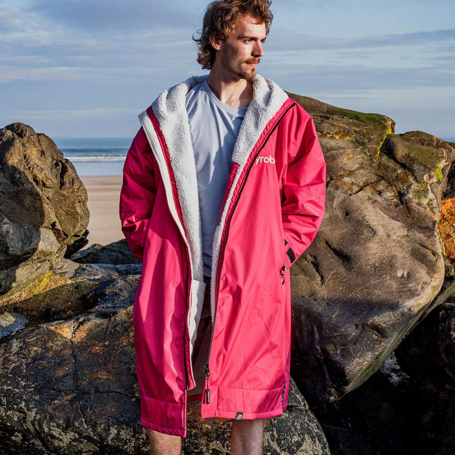 Pončo mētelis / jaka Dryrobe Advance Changing Robe - Pink Light Grey