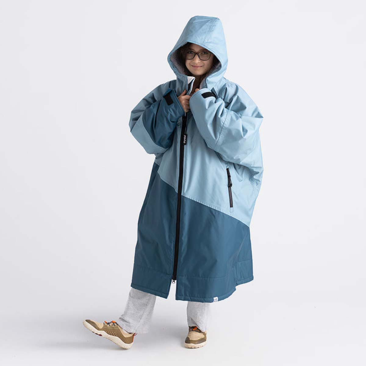 Bērnu pončo mētelis / jaka Dryrobe Advance Kids Changing Robe - Blue Light Grey