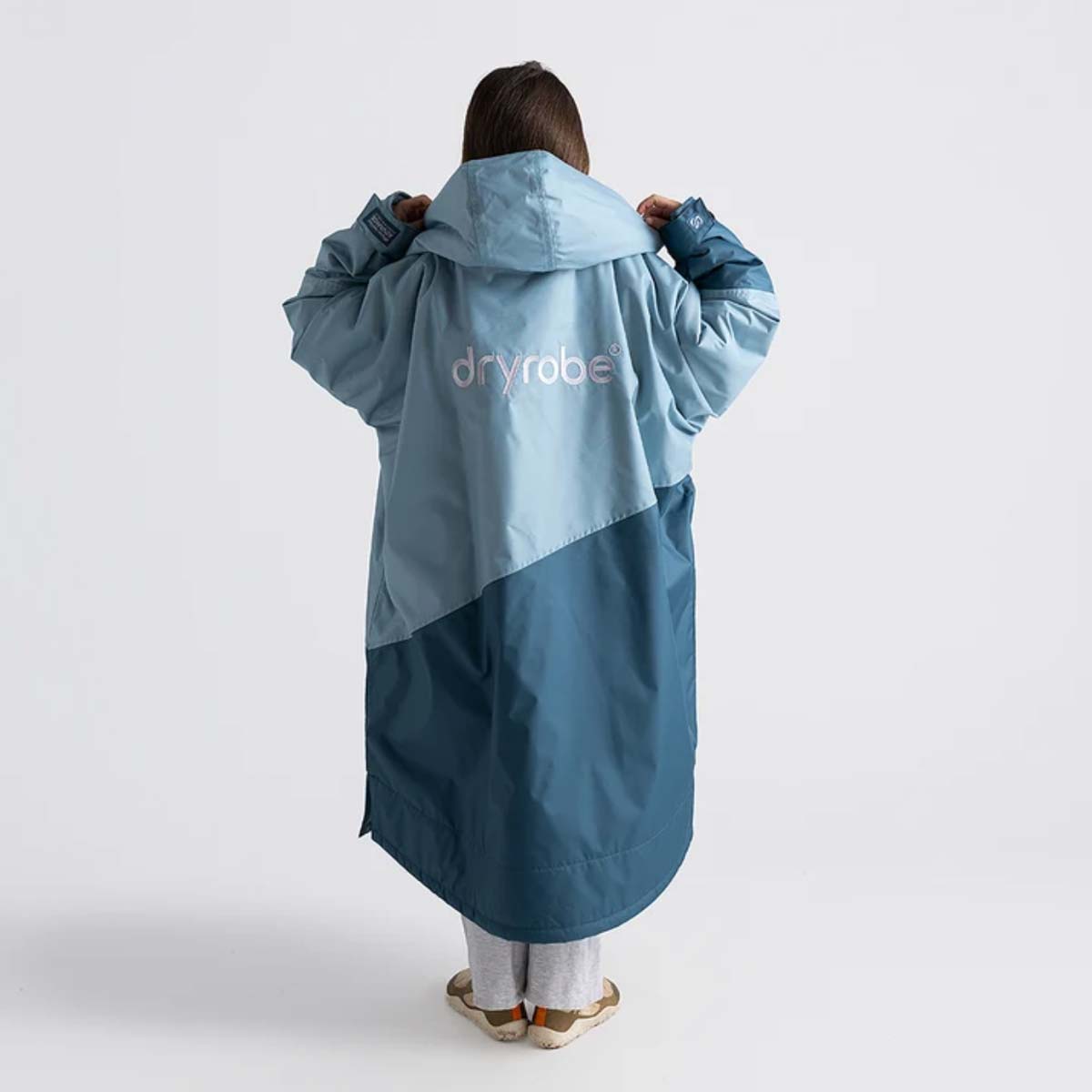 Bērnu pončo mētelis / jaka Dryrobe Advance Kids Changing Robe - Blue Light Grey