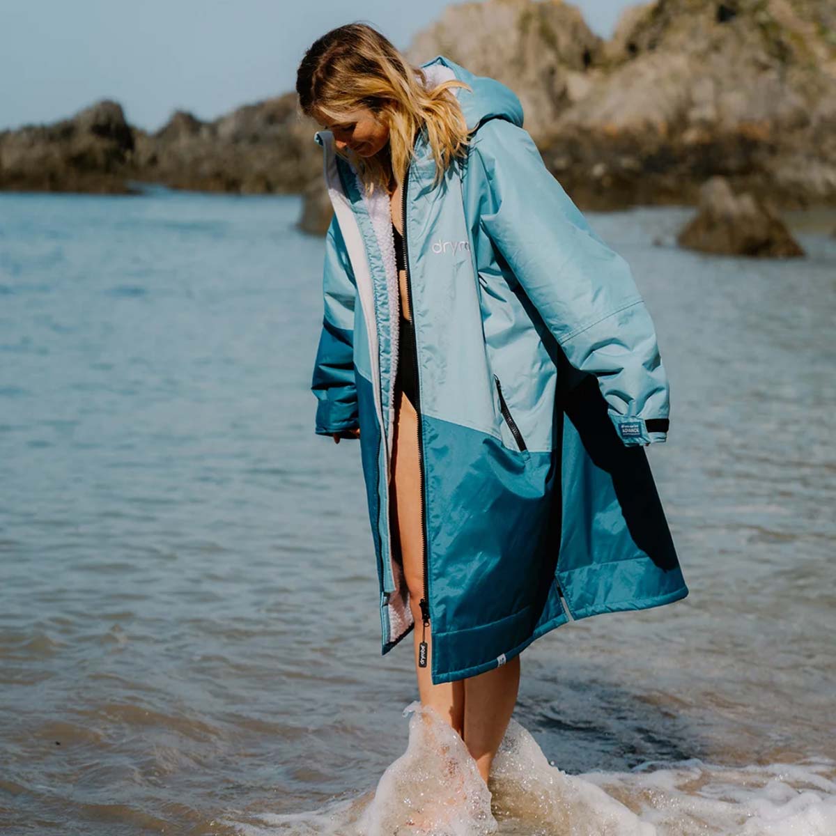 Pončo mētelis / jaka Dryrobe Advance Changing Robe - Blue Light Grey