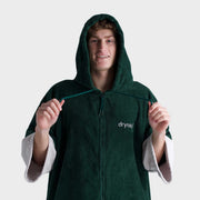 Pončo ar rāvējslēdzēju Dryrobe Full-Zip Organic Towel Changing Robe - Zaļš