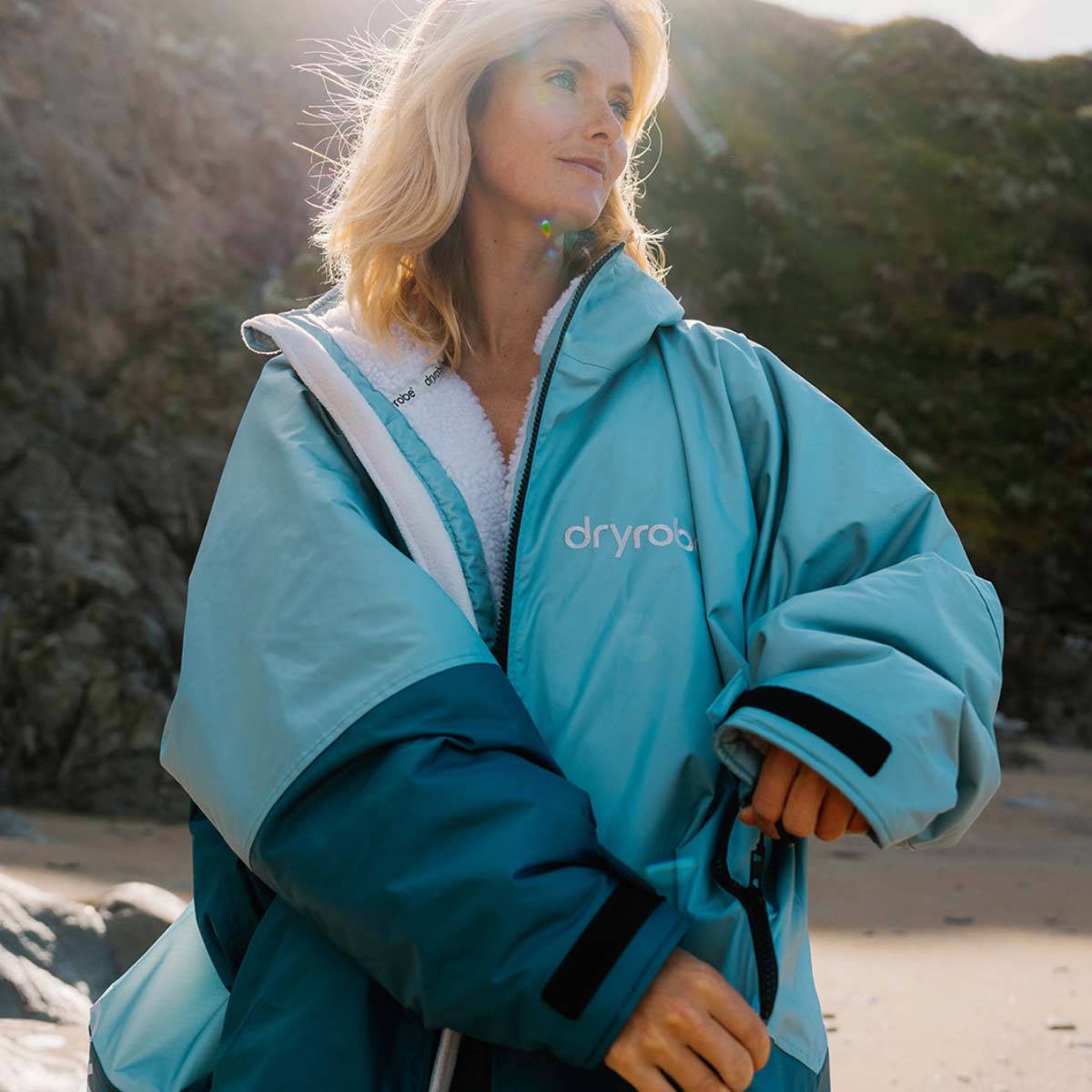 Pončo mētelis / jaka Dryrobe Advance Changing Robe - Blue Light Grey