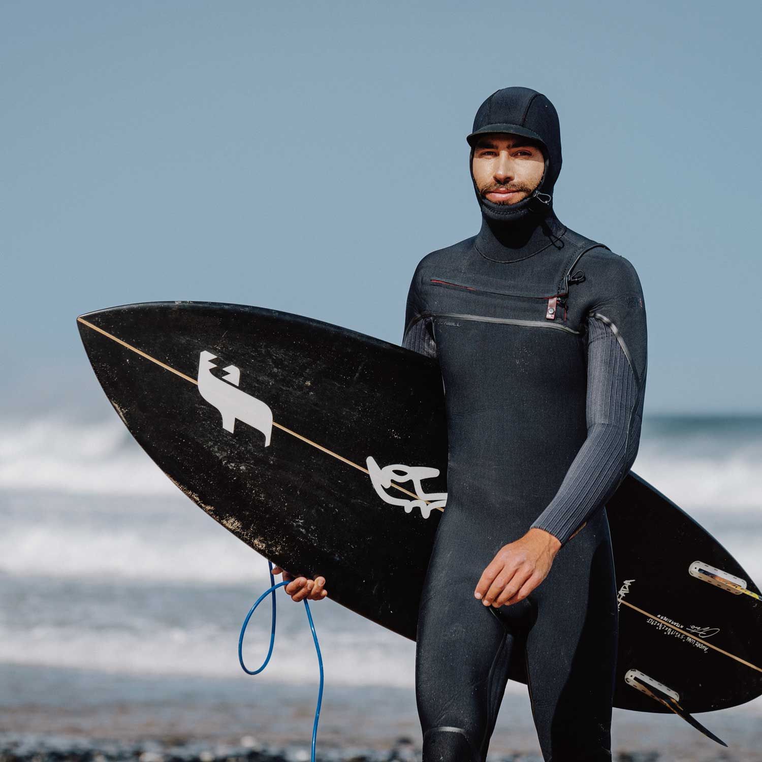 Hidrotērps ar kapuci O'Neill Hyperfreak Fire 5/4+ mm Chest Zip w/Hood – Melns A00