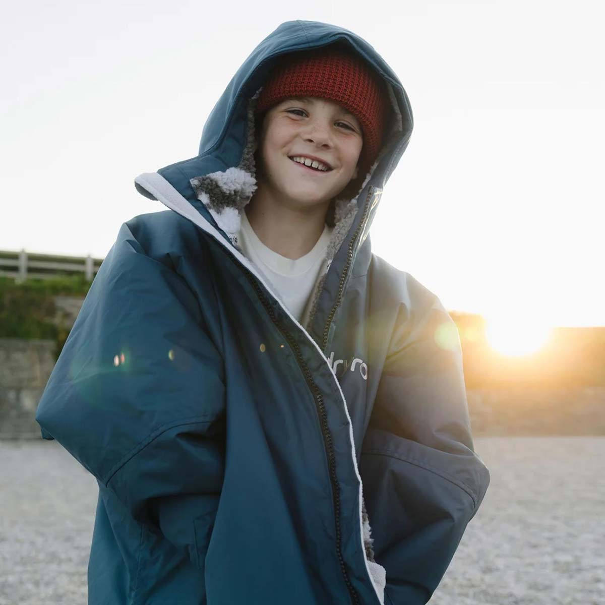 Bērnu pončo mētelis / jaka Dryrobe Advance Kids Changing Robe - Deep Sea Blue