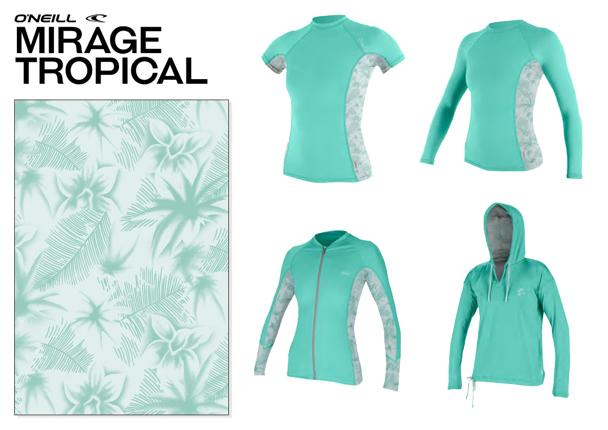 O'Neill Wms Bahia 3/2 Back Zip Full Wetsuit – Graphite/Mirage Tropical HY8