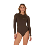 Peldkostīms sērfošanai Ocean & Earth Ladies Oceana L/S Back Zip – kakao brūns