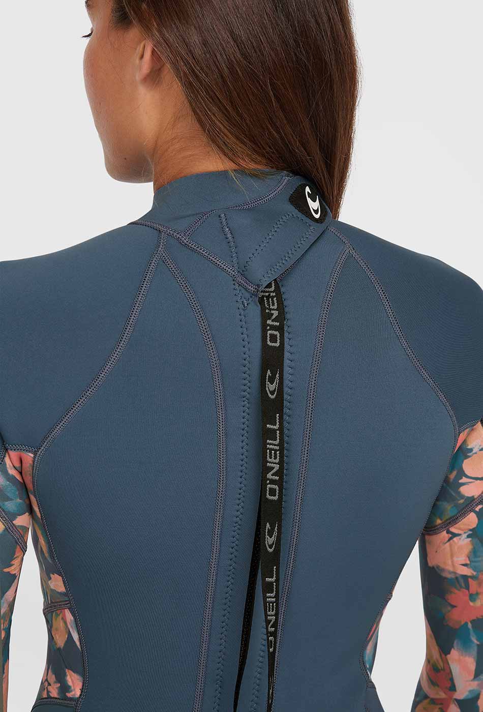 O'Neill Wms Bahia 3/2 Back Zip Full Wetsuit – Copenblu/Ptdtrpcs IM6