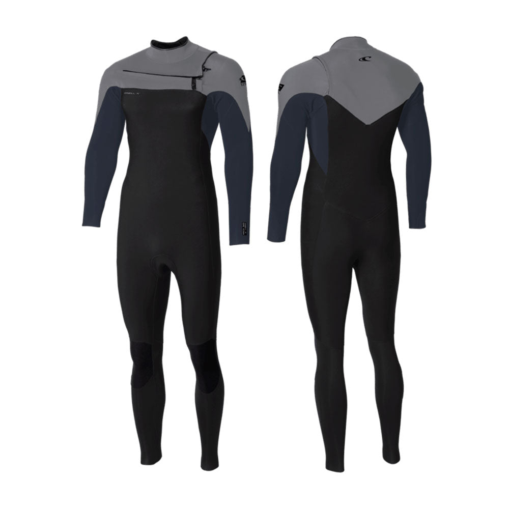 Garais hidrotērps O'Neill Epic 4/3 mm Chest Zip Full – Melns/Zils/Pelēks IP1