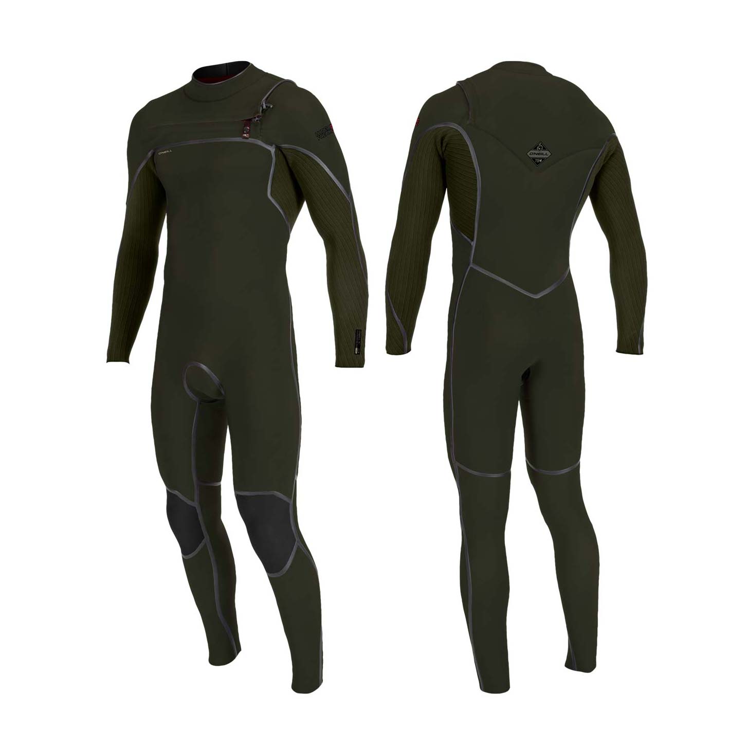 O'Neill Hyperfreak Fire 5/4+ mm Chest Zip hidrotērps – Ranger zaļš IT6