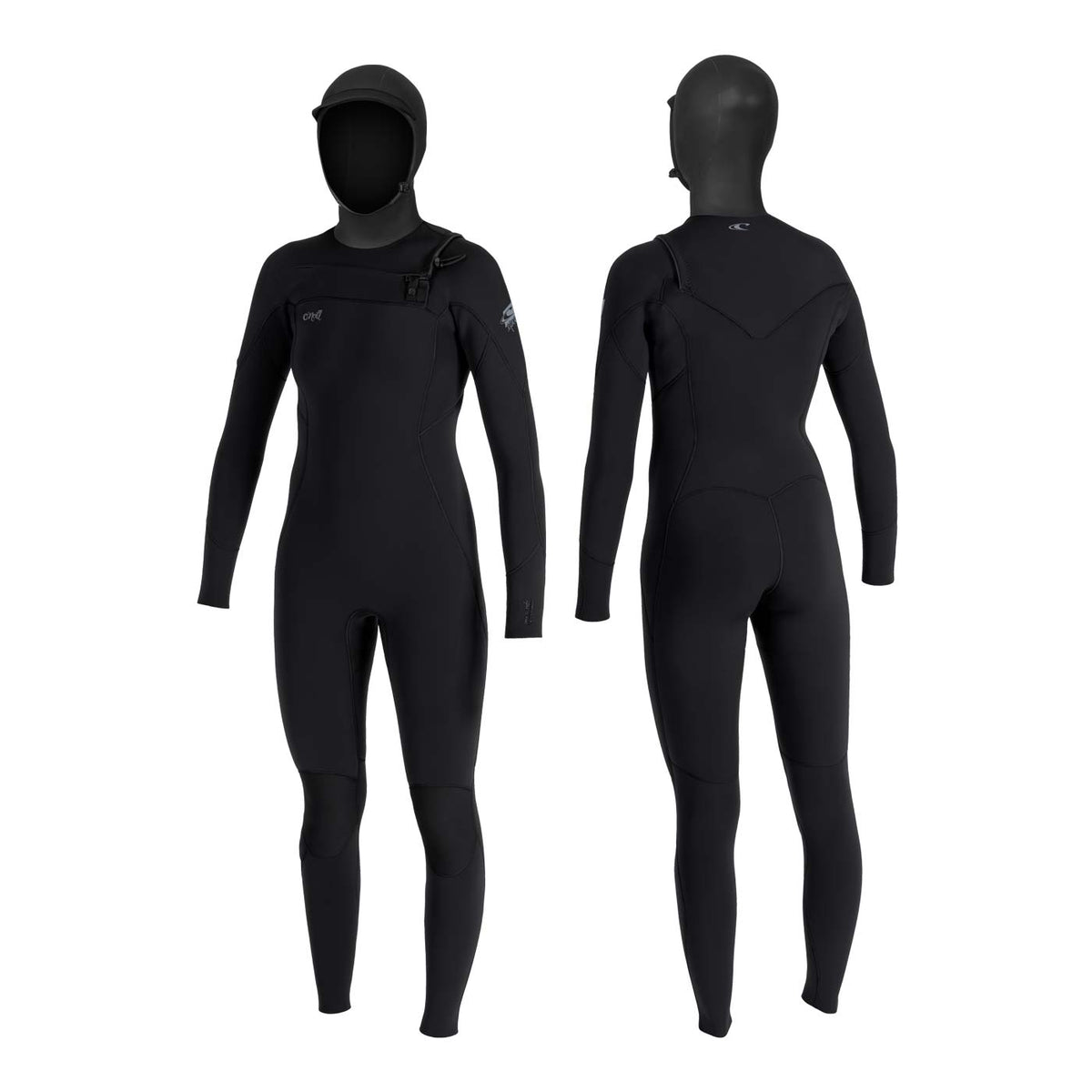 Sieviešu hidrotērps ar kapuci O'Neill WMS Epic 6/4 mm Chest Zip W/Hood - melns A05