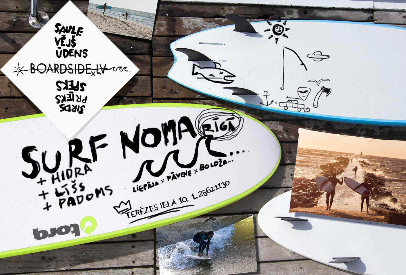 Sērfa dēļu noma Rīgā | t. +371 25621130