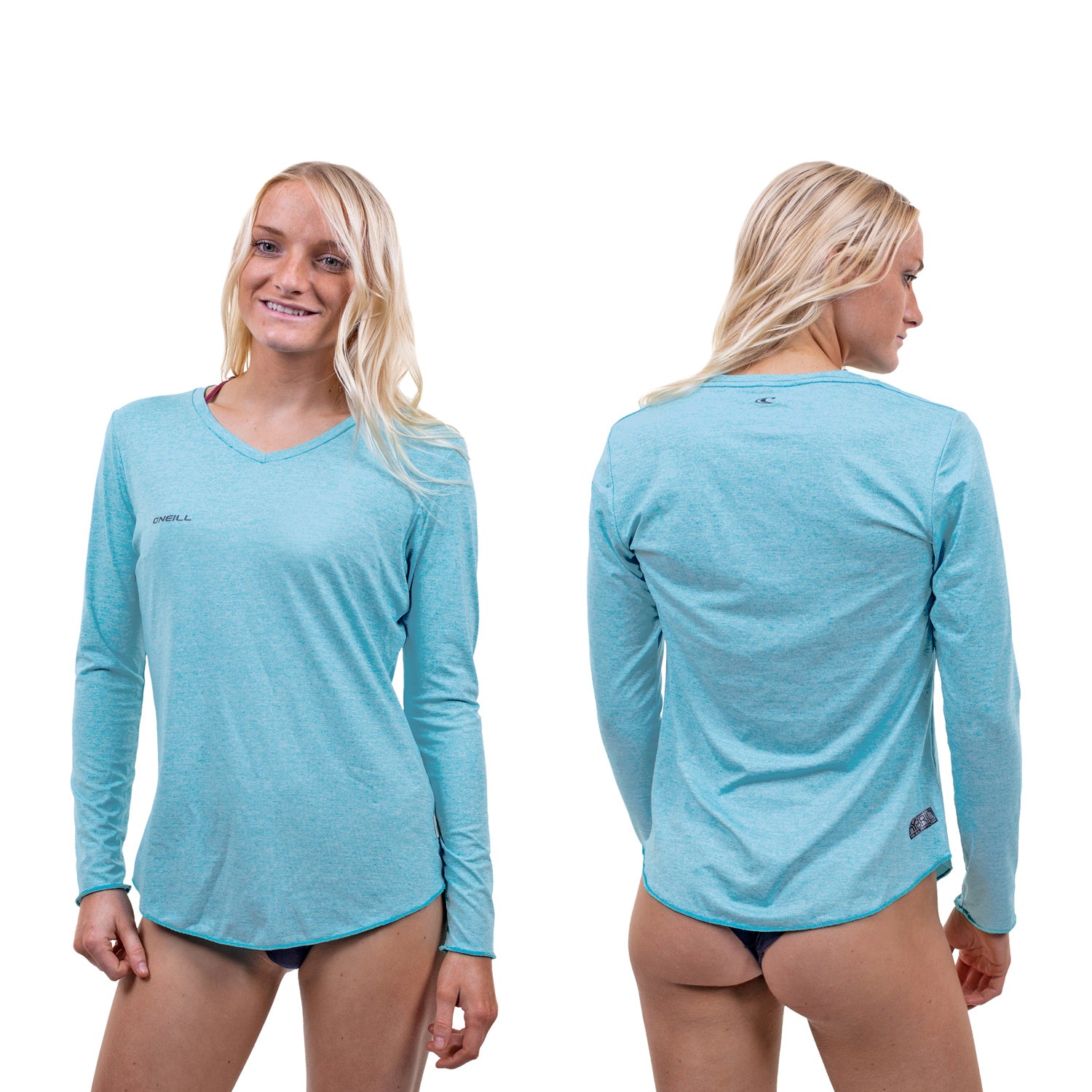 O'Neill Wms Hybrid L/S V-Neck Sun Shirt – Turquise