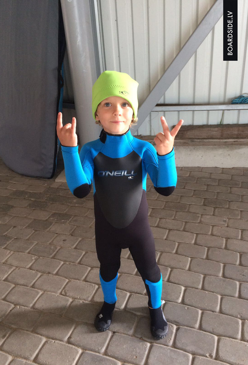 O'Neill Youth Epic full 5/4 mm Wetsuit – Gunmet/Black/Red GS9