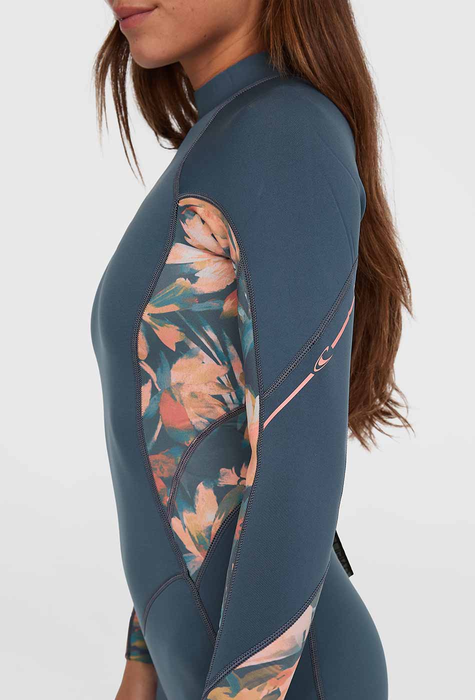O'Neill Wms Bahia 3/2 Back Zip Full Wetsuit – Copenblu/Ptdtrpcs IM6