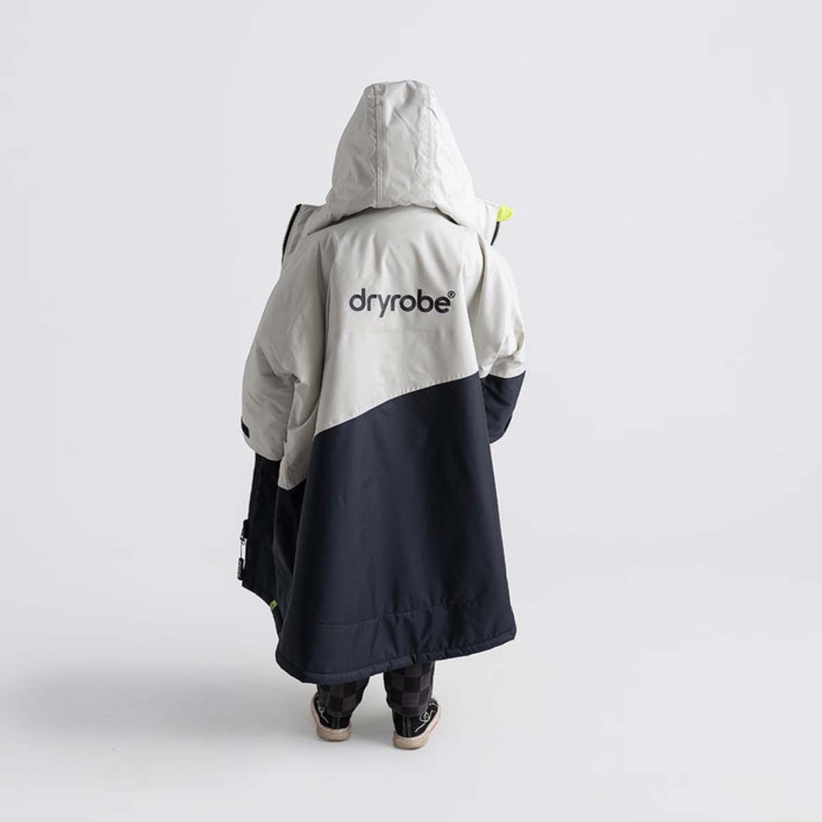 Bērnu pončo mētelis / jaka Dryrobe Advance Kids Changing Robe - pelēks ar laima zaļu