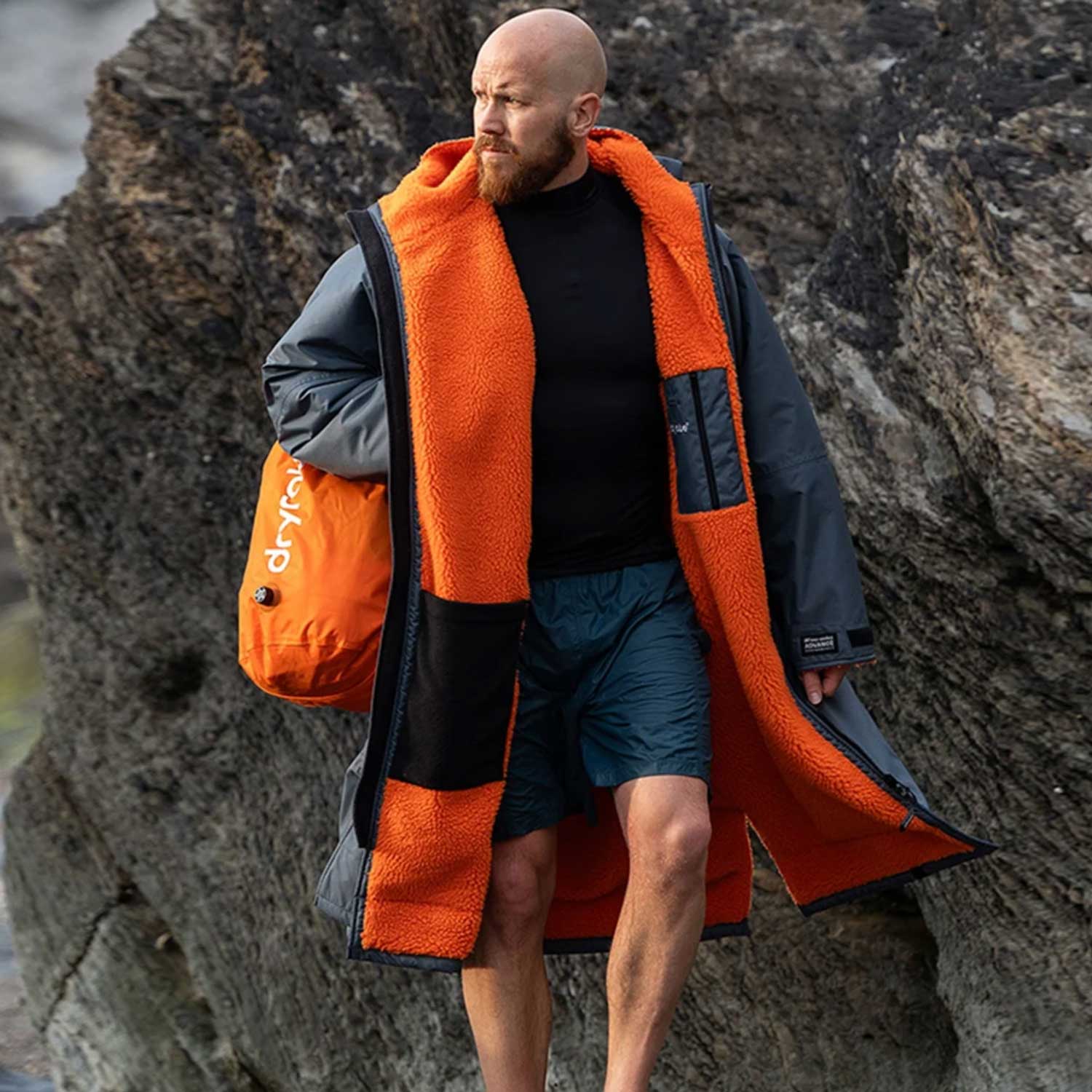 Pončo mētelis / jaka Dryrobe Advance Changing Robe - Dark Grey Orange