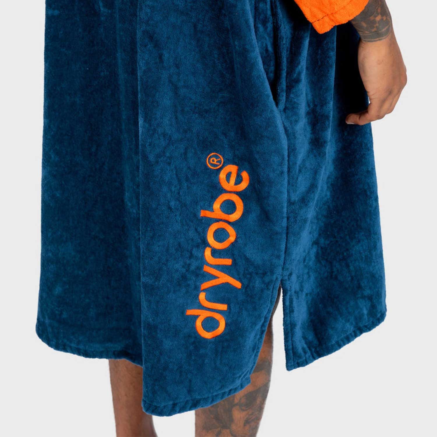 Pončo ar rāvējslēdzēju Dryrobe Full-Zip Organic Towel Changing Robe - Zils