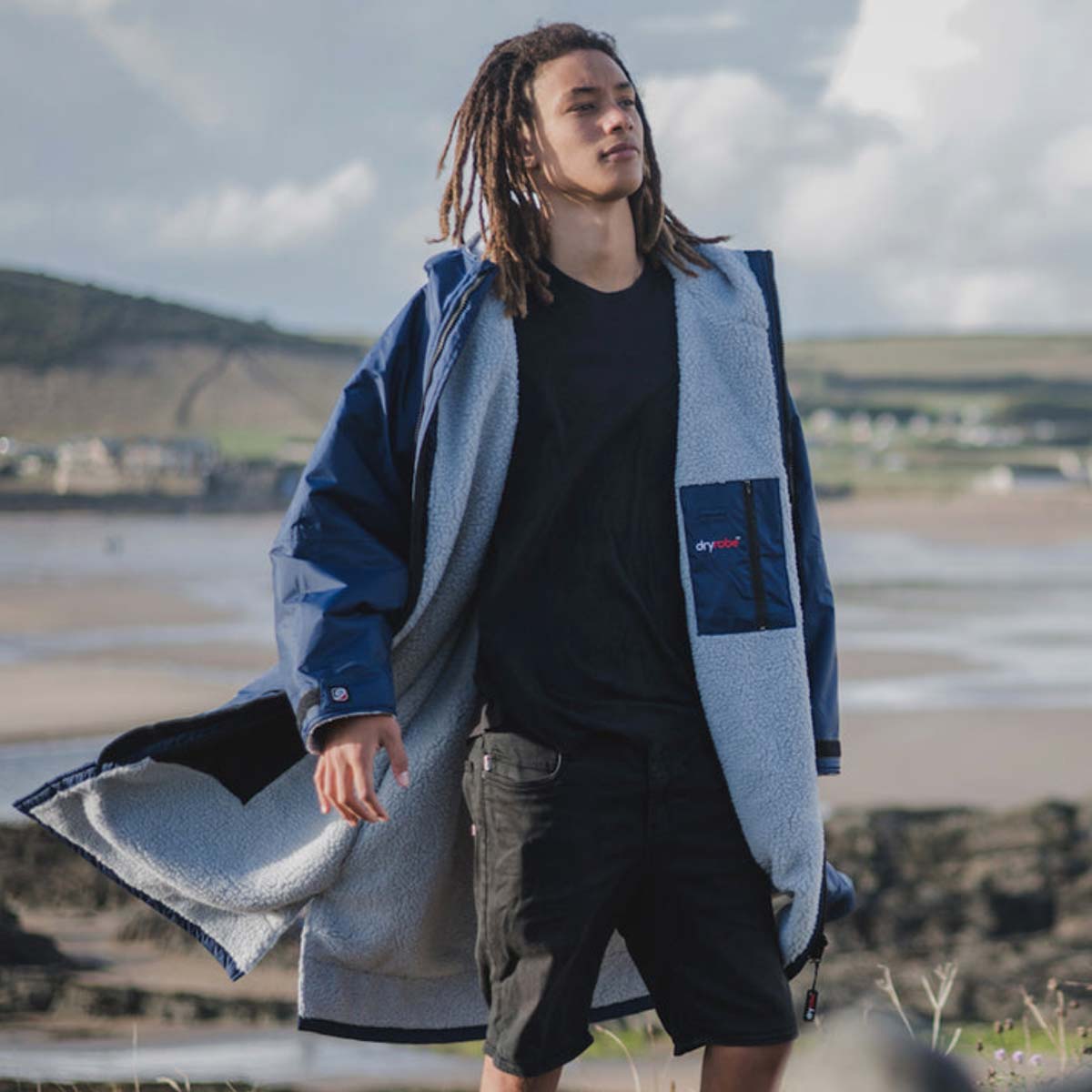 Pončo mētelis / jaka Dryrobe Advance Changing Robe - Navy Grey
