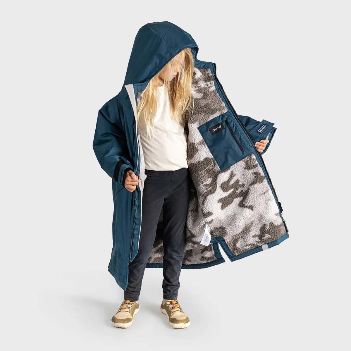 Bērnu pončo mētelis / jaka Dryrobe Advance Kids Changing Robe - Deep Sea Blue