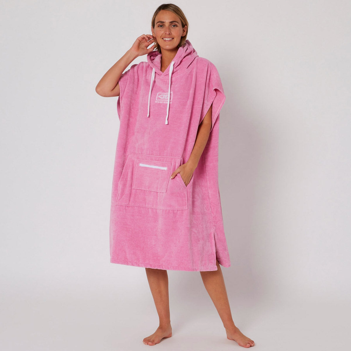 Ocean & Earth Ladies Hooded Poncho – Musk Pink