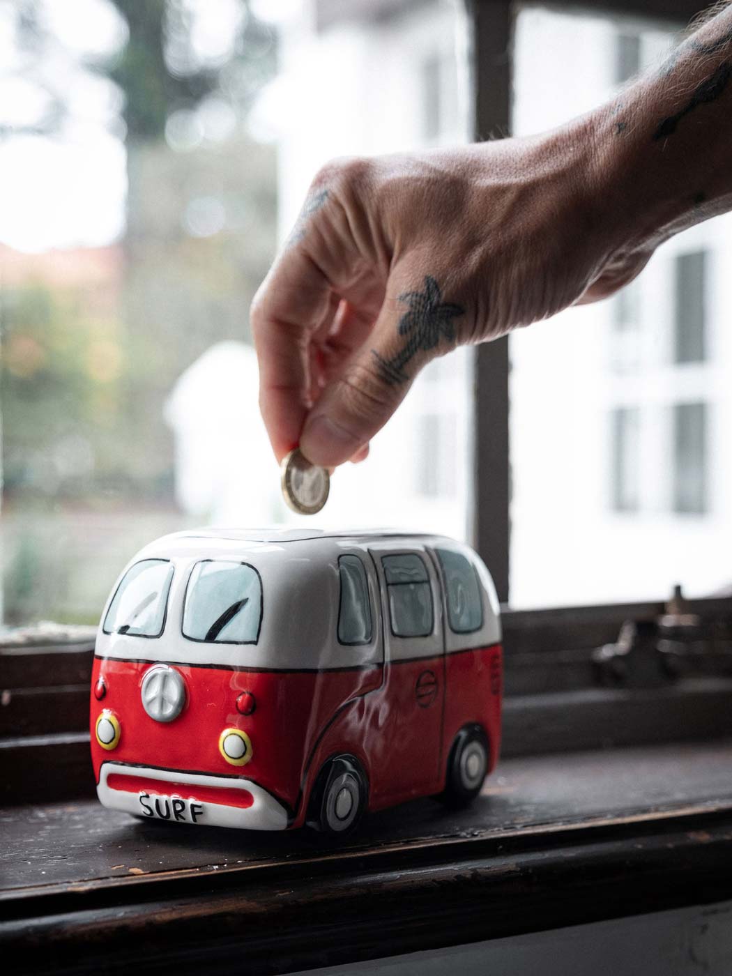 Devoted Surf Van Piggy Bank – Blue