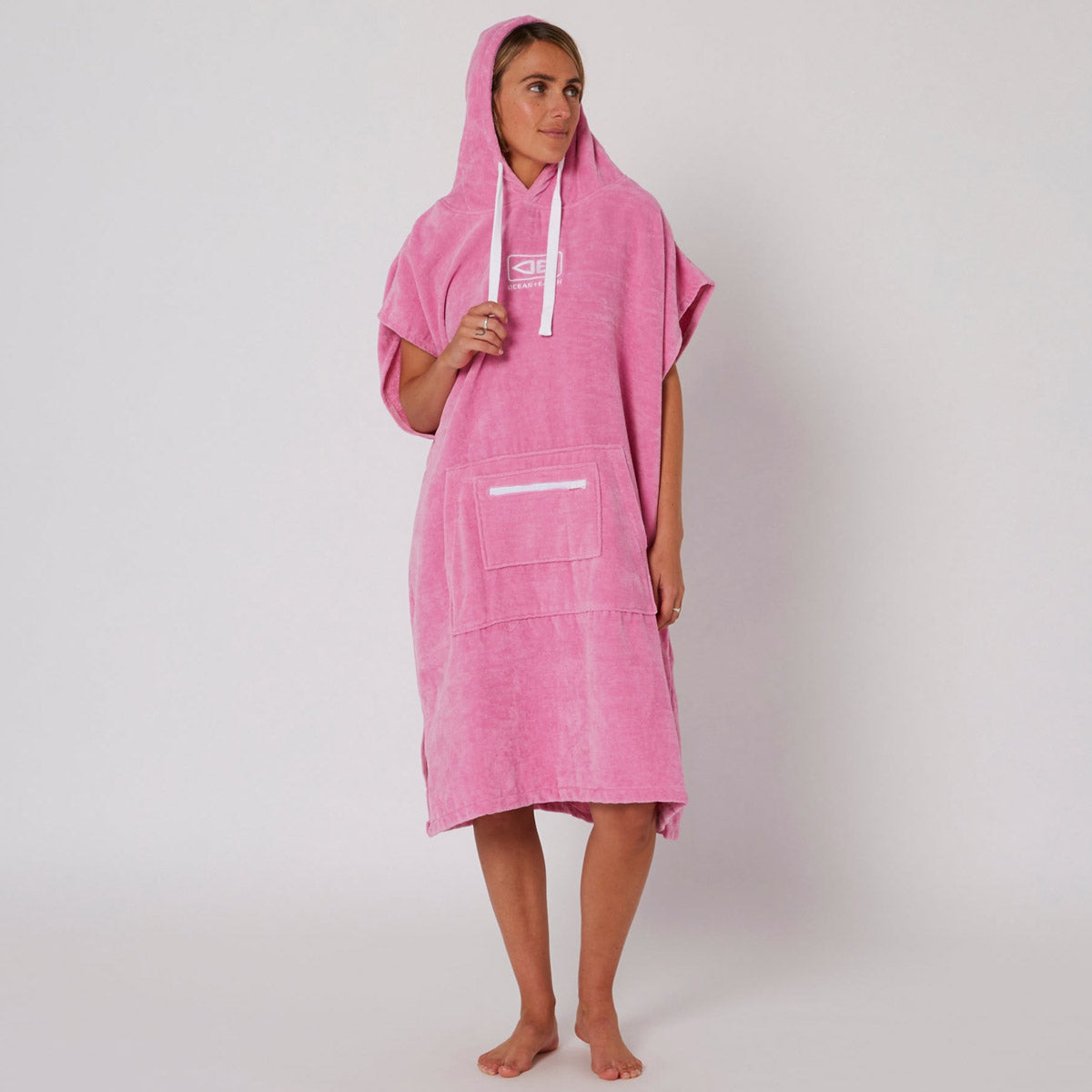 Ocean & Earth Ladies Hooded Poncho – Musk Pink
