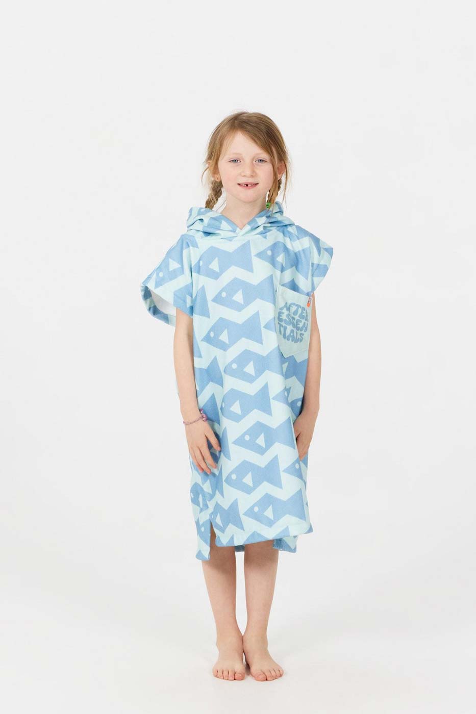 After Essentials Toddler Poncho Towel – Square Fish