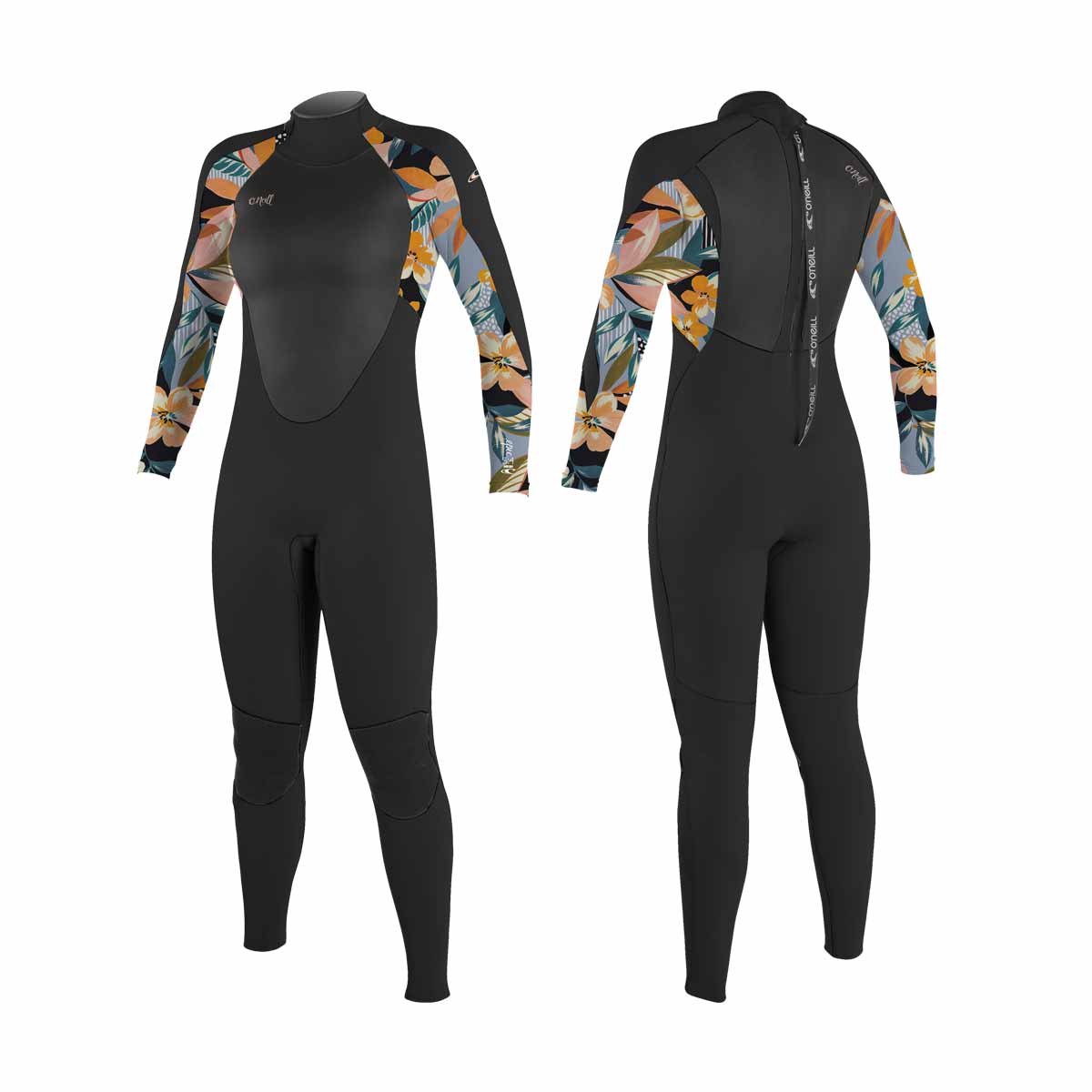 O'Neill Wms Epic 4/3 Back Zip Full Wetsuit – Demi Floral HW5