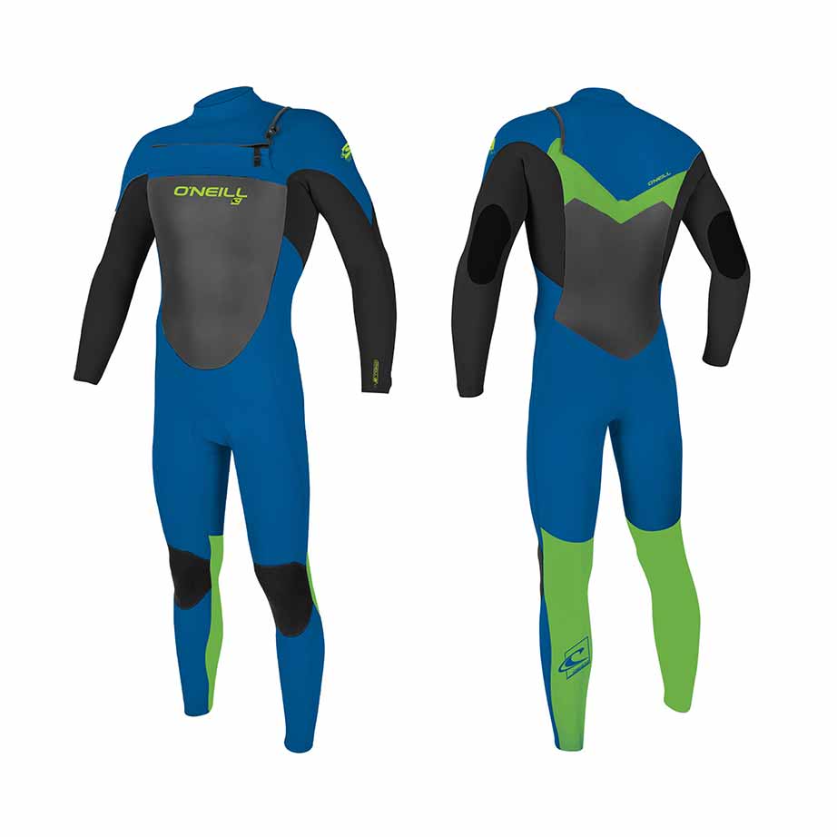 O'Neill Youth Epic CZ full 4/3 mm Wetsuit – Ocean/Black/Dayglo GA7