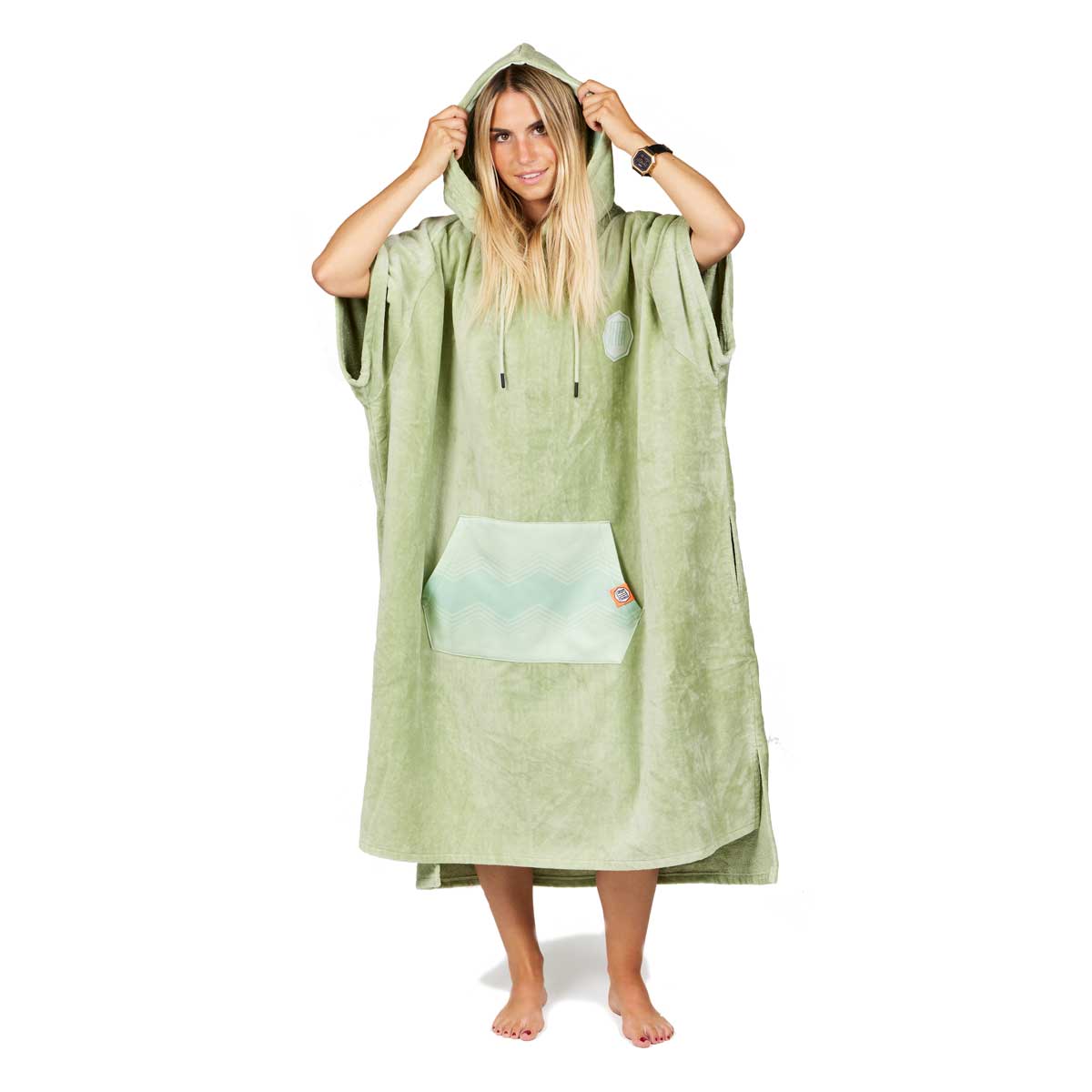 After Essentials High End Jacquard Poncho Towel – Tender Green